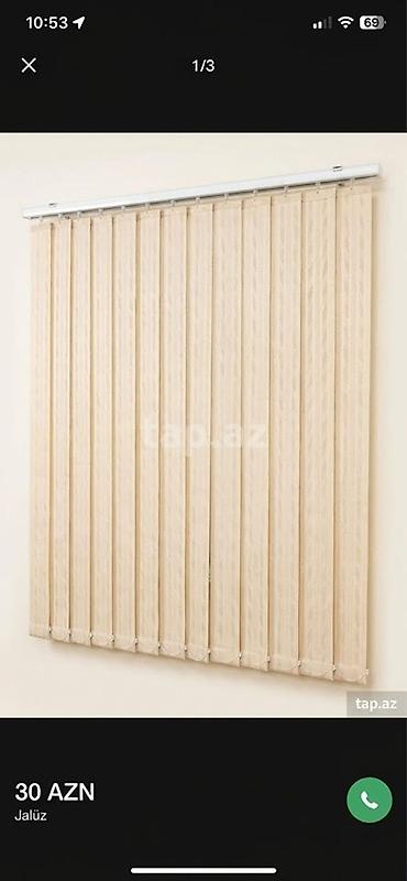 Шторы и жалюзи: Şaquli jalüz pərdə - Ölçü: təxmini 1,5–1,8 m en, 2–2,2 m hündürlük — 1