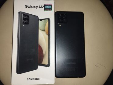 samsung gt e1100: Samsung Galaxy A12, 32 GB, rəng - Qara, Barmaq izi, İki sim kartlı