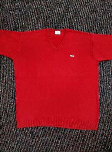 Džemperi: Džemper, Lacoste, bоја - Crvena, Pamuk — 2