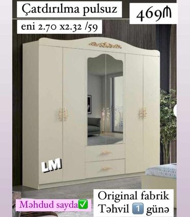 Mebel: _*ALTIQAPILI DOLAB*_ _*FABRİK İSTEHSALI*_ Qiymət : *469 ₼* *Dolab