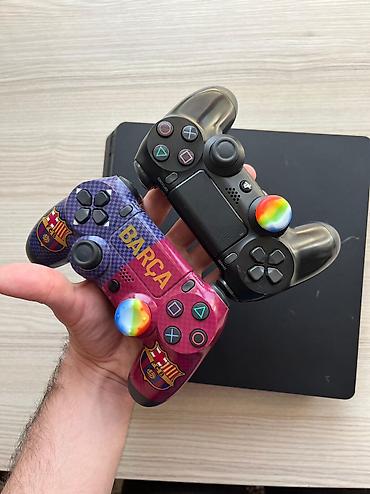 ps4 aksesuar: PlayStation 4 Slim 1TB + 20 Oyun Diskləri | Əla Vəziyyətdə | PS4 — 2
