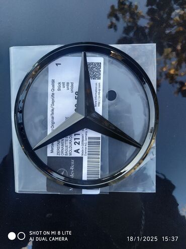 Прицепы: Mercedes Loqo Emblem Arxa Olcu 10mm. Qara parlaq. Piano black