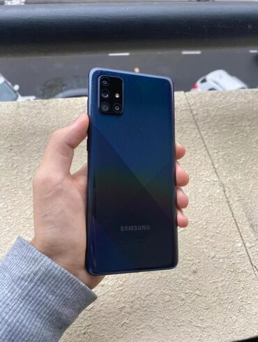 Boşqablar: Samsung Galaxy A71, 128 GB, rəng - Qara, Sensor, Barmaq izi, İki sim kartlı