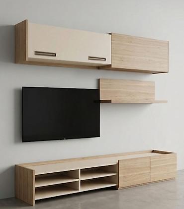 tv stent: Minimalist TV stendi və asma divar modulu dəsti. IKINCI ƏL YAXŞI — 1