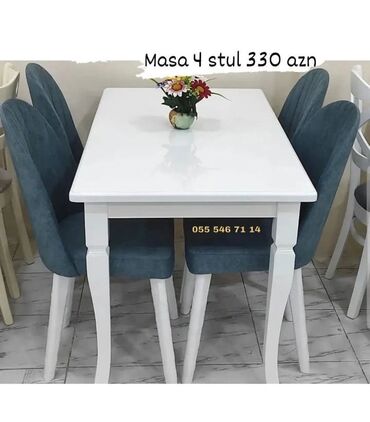 Masa və oturacaq dəstləri: Mətbəx üçün, Yeni, 4 stul