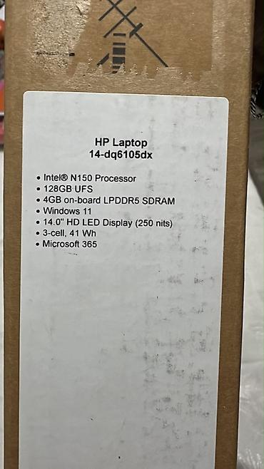 hp kartric: HP Laptop 14-dq6105dx - Prosessor: Intel N150 - Yaddaş: 128 GB UFS - — 4