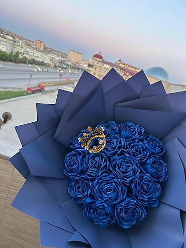 ofis əşyaları: Məxməri görünümlü dekorativ gül buketləri - Material: yüksək — 2