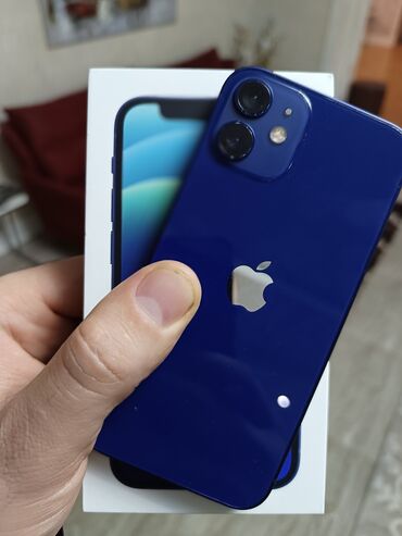 Apple iPhone: IPhone 12 mini, Mavi, Zəmanət, Barmaq izi, Simsiz şarj