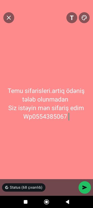 Другие специальности: Sifarişlər yığılır 0554385067