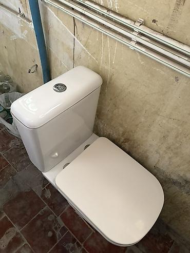 unitaz oturacagi: Kombi tipli unitaz dəsti - Material: parlaq ağ keramika - Çən və qab — 2