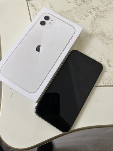 защитное стекло: IPhone 11, Б/у, 128 ГБ, Белый, Зарядное устройство, Защитное стекло, Чехол