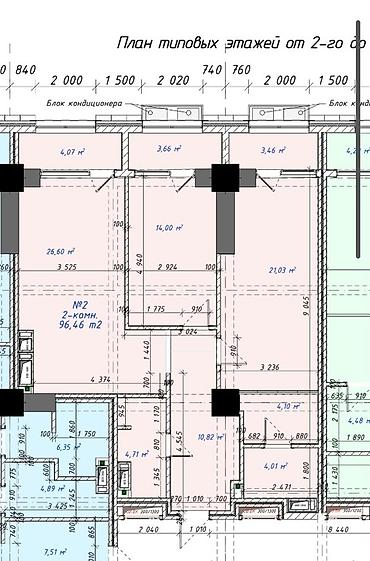 2 комнаты, 96 м², Асанбай мкр Элитка, 2 этаж, ПСО (под самоотделку)
