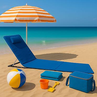 trimer demon: Ležaljka sklopiva za plažu 140x39 cm – plava, model LP-722000P (Šifra — 1