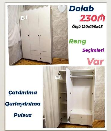 samavar boyuk: Məhsul: Üç qapılı paltar dolabı - Ölçü: 120 x 195 x 45 sm - Daxili — 1
