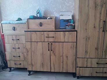 ucuz yataq: Təbii ağac teksturalı modul mebel dəsti - Material: laminat/LDSP ağac — 1
