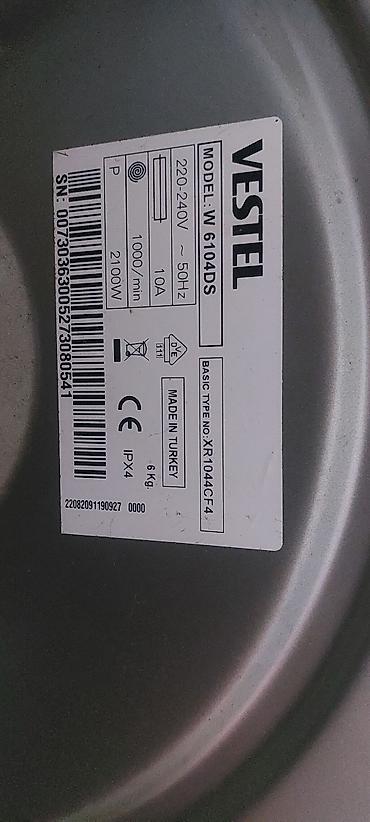 lotus qaz peci: Vestel W 6104 DS paltaryuyan maşın - Yükmə həcmi: 6 kq - Sıxma — 1