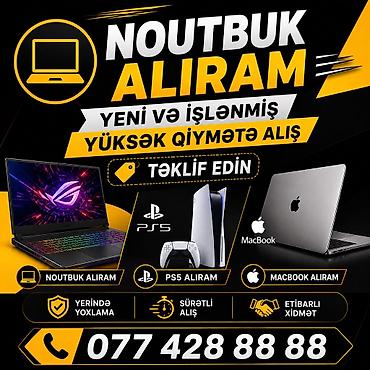 macbook qiymet: YÜKSƏK QİYMƏTLƏ YENİ VƏ İŞLƏMİŞ NOUTBUK PS5 MACBOOK ALIRAM KREDİTLƏ — 1