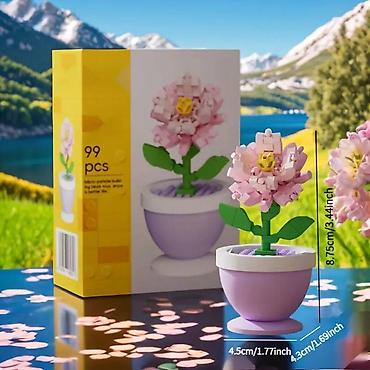 Kocke za decu: Cvet za sklapanje Roze 99 kom NOVO Set za sklapanje – Cvet u saksiji — 1