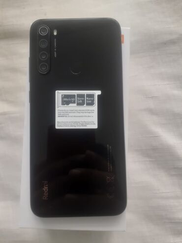 işlənmiş mobil telefonlar: Xiaomi Redmi Note 8, 64 GB, rəng - Qara, 
 Sensor, Barmaq izi, İki sim kartlı