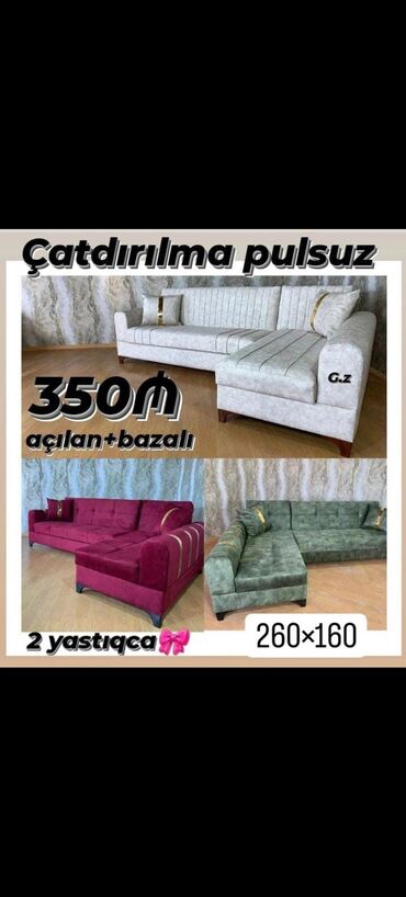 Divanlar: Künc divan, Yeni, Açılan, Bazalı, Parça, Şəhərdaxili pulsuz çatdırılma — 15