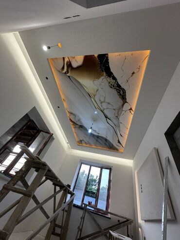 Натяжной потолок: Натяжной потолок Глянцевое Монтаж — 5