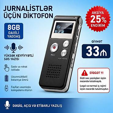 səs gücləndirən: Diktofon. 8gb daxili yaddaşı var. Orjinal maldır.Rusiyadan — 1
