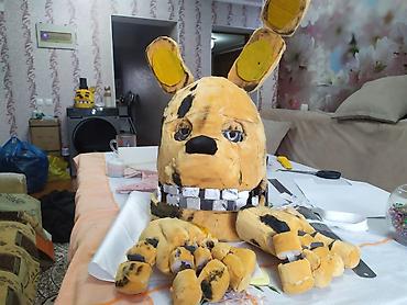 Карнавальные костюмы: Крафтовая маска-аниматроника в стиле кролика (жёлтая), для косплея и — 9