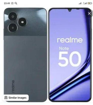 токмок телефоны: Realme Note 50, Жаңы, түсү - Кара, 2 SIM