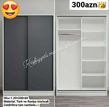 unitaz baçokları və mexanizmləri: Dolab
kupe 
guzgusuz 
polkali 
ölçü 1.20*200*60 — 1