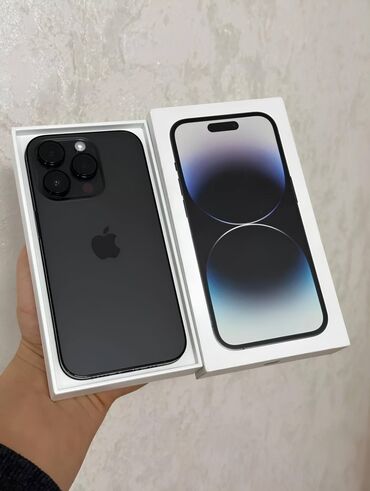 телефон айфон 14про: IPhone 14 Pro, Б/у, 256 ГБ, Черный, Коробка, 98 %