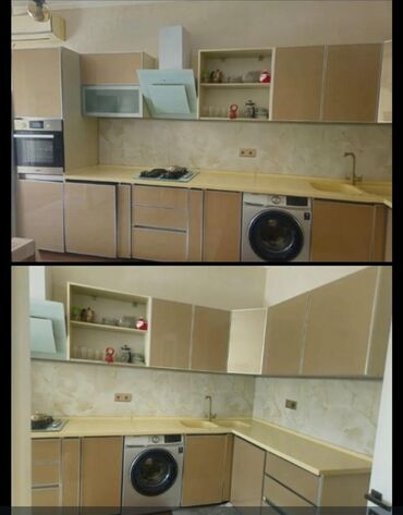 metbext mebilleri: *ZB* *MƏTBƏX MEBELİ* Qiymət *400 AZN* Təmiz MDF, üstü tökmə mərmər