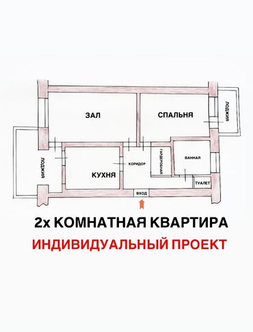я ищу дом в бишкеке: 2 бөлмө, 47 кв. м, Жеке план, 5 кабат