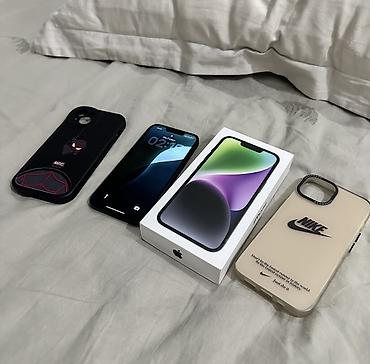 14 plus: IPhone 14, Б/у, 128 ГБ, Midnight, Чехол, Коробка, 82 % — 1