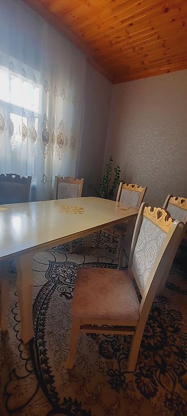 güll: Yemək otağı üçün masa və 6 stul dəsti - Üslub: Klassik, krem və açıq — 3