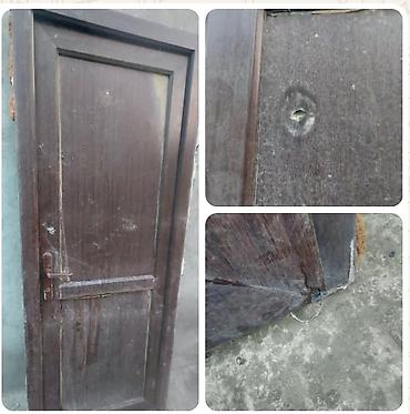 seyf qapi: Taxta giriş/qapı paneli – tünd qəhvəyi rəng - Material: massiv taxta — 2