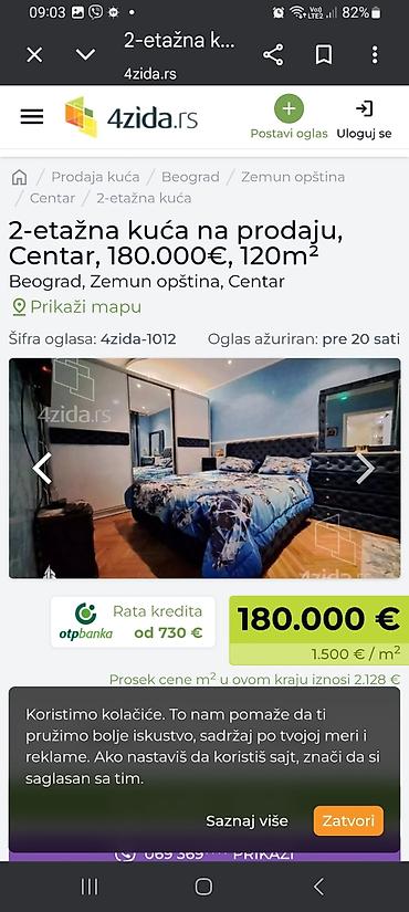 Kuće na prodaju: Dvoetažna kuća, 120 m², Beograd – Zemun, Centar - Raspored: dve etaže — 4