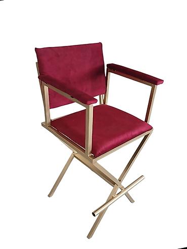 salon oturacaqlari: Qızılı metal karkaslı premium oturacaq dəsti - Material: Toz boya ilə — 1