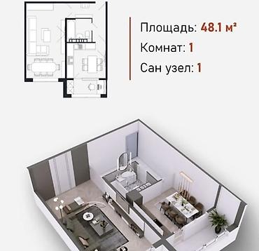 Продажа квартир: 1 комната, 48 м², Церковь 108 серия, 5 этаж, ПСО (под самоотделку) — 3