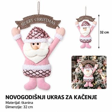 KMT Viseći ukras Deda Mraz od tkanine 2905308 Dekorativni božićni