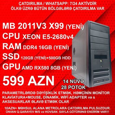 Masaüstü kompüterlər və iş stansiyaları: ⭐TƏK KEYS – 599 AZN ⭐22” Yeni Monitorla dəst – 699 AZN