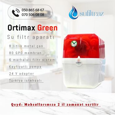 Su filtrləri: Su filtri Ortimax Green (Pompalı ) 2,8 Tank Metal Çən Türkiyə