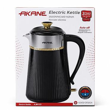 Mətbəx texnikası: №: 4539 Məhsulun adı: Elektrik çaydan Akane A.80153, 2 l, Qara, 1800 — 1