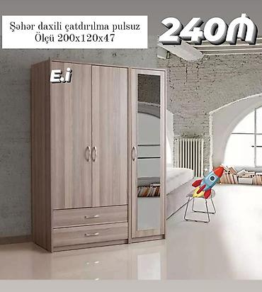 xar tut: Geniş tutumlu 3 qapılı şkaf - Ölçü: 200 x 120 x 47 sm - Material: ağac — 1