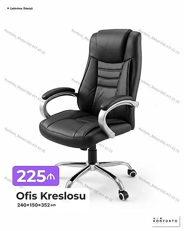 Ev və bağ: Ofis Kreslosu - Material: yumşaq eko‑dəri örtük, metal karkas və — 1