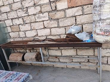hazır tonqal satılır: Uzun metal manqal/şiş bişirmə stolu - Material: qalın dəmirdən manqal — 2