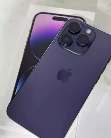 Apple iPhone: IPhone 14 Pro, Б/у, 128 ГБ, Deep Purple, Зарядное устройство, Защитное стекло, Чехол, 86 %