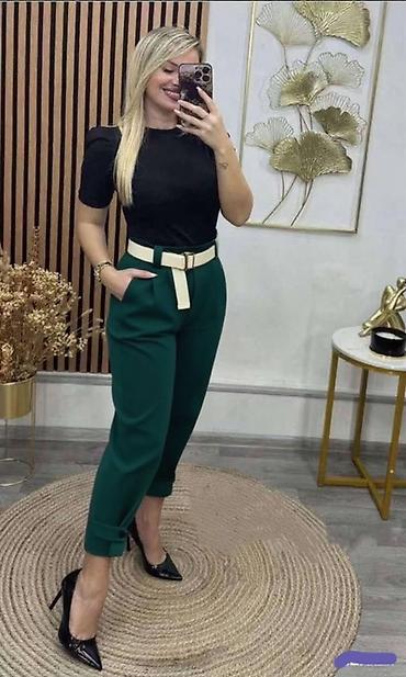 pantalone sat: ✅Ženske elegantne pantalone sa visokim strukom i kaišem
2300 din — 2
