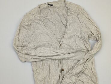 beżowa bluzki z dekoltem w serek: Kardigan, H&M, S, stan - Dobry