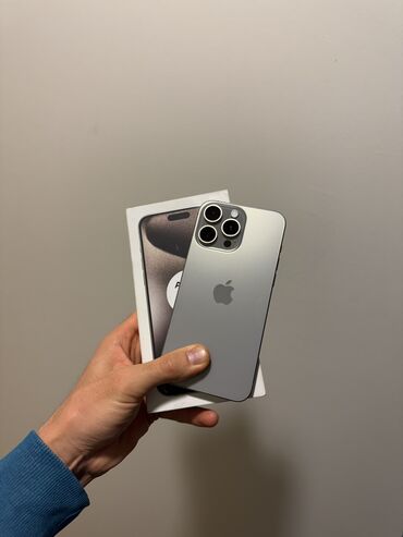 поко ф7 про: IPhone 15 Pro Max, Б/у, 256 ГБ, Natural Titanium, Коробка, 91 %