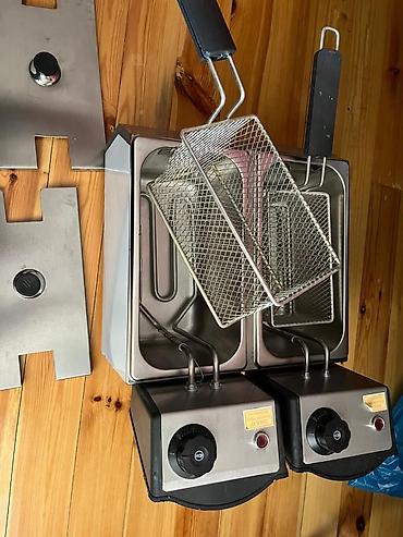 İkiqat elektrik fritöz - Paslanmayan poladdan korpus və yağ vannaları